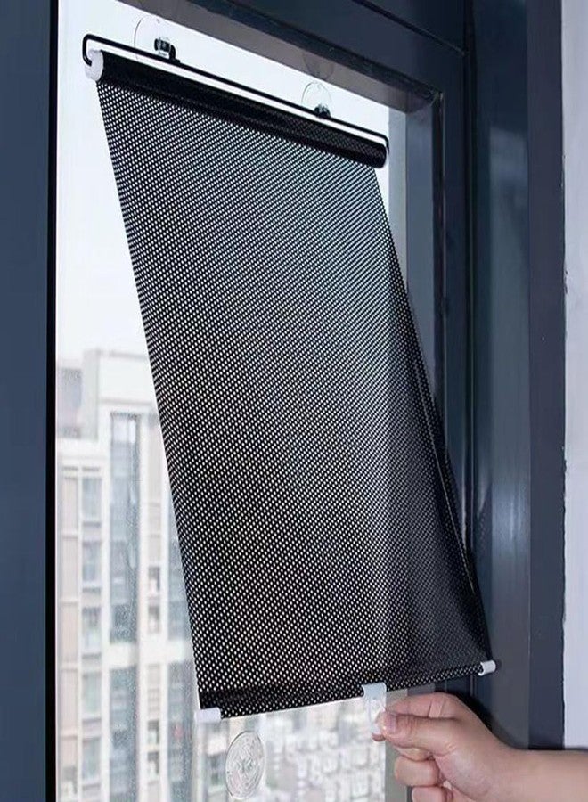 Yoebor No Drill Blackout Blind Shade with 3 Suction Cups, Temporary Portable Roller Window Curtain for Home Office Car Black 50% Shade, W26.8 x L49.2 - Image 2